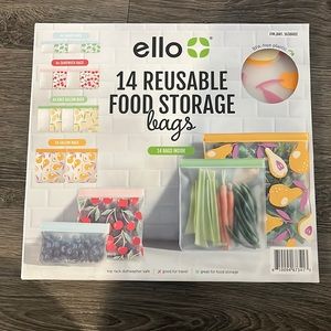 NEW Ello Set of 14 Reusable Food Storage Bags